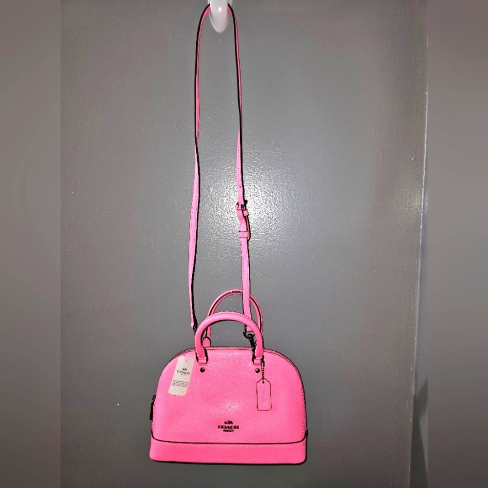 NWT Coach F28718  Sierra Satchel Crossgrain Leather Bright Pink